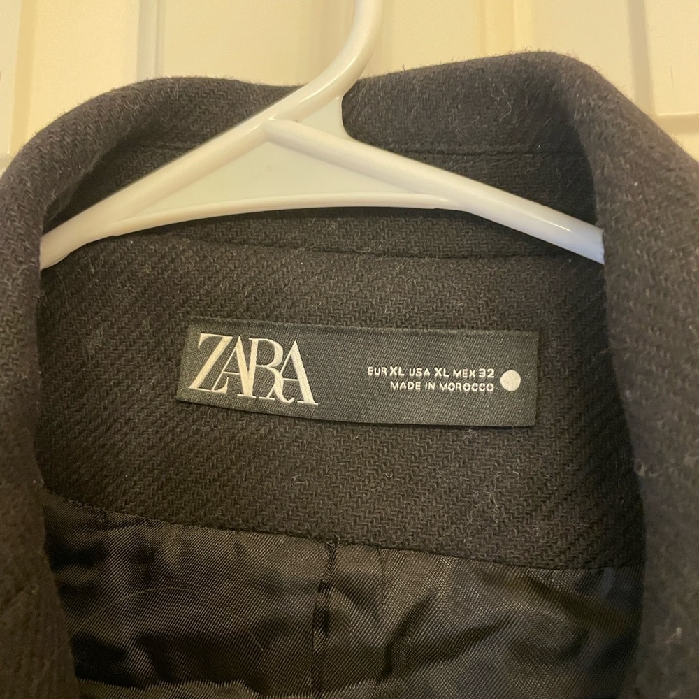 Zara Manteco wool blend black coat Large - Picture 3 of 10